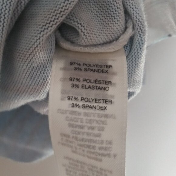 Chico’s Zenergy Women’s Blue Striped Rhinestone Top Size 2 (L/XL) - Picture 3 of 7